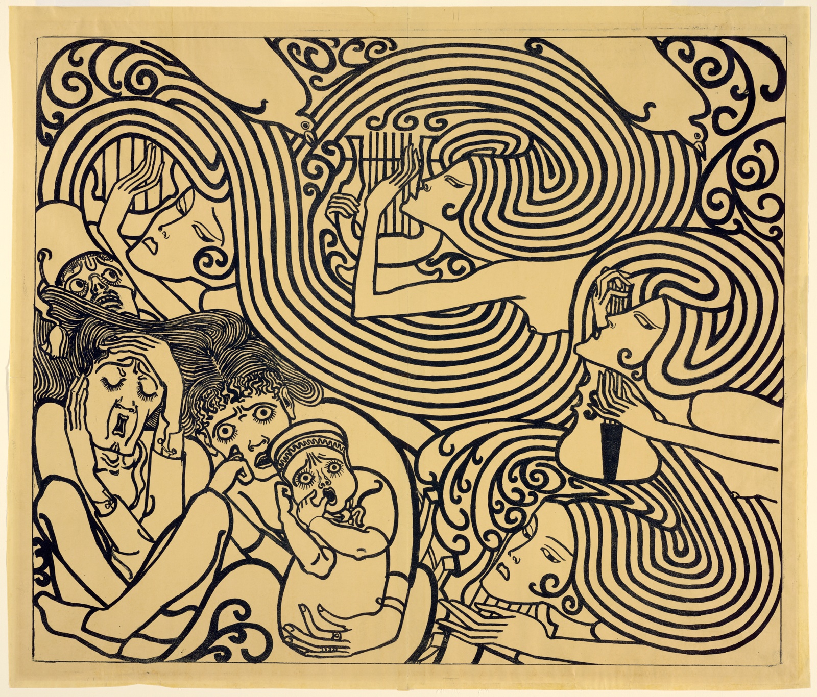 Toorop poster design in blue-black