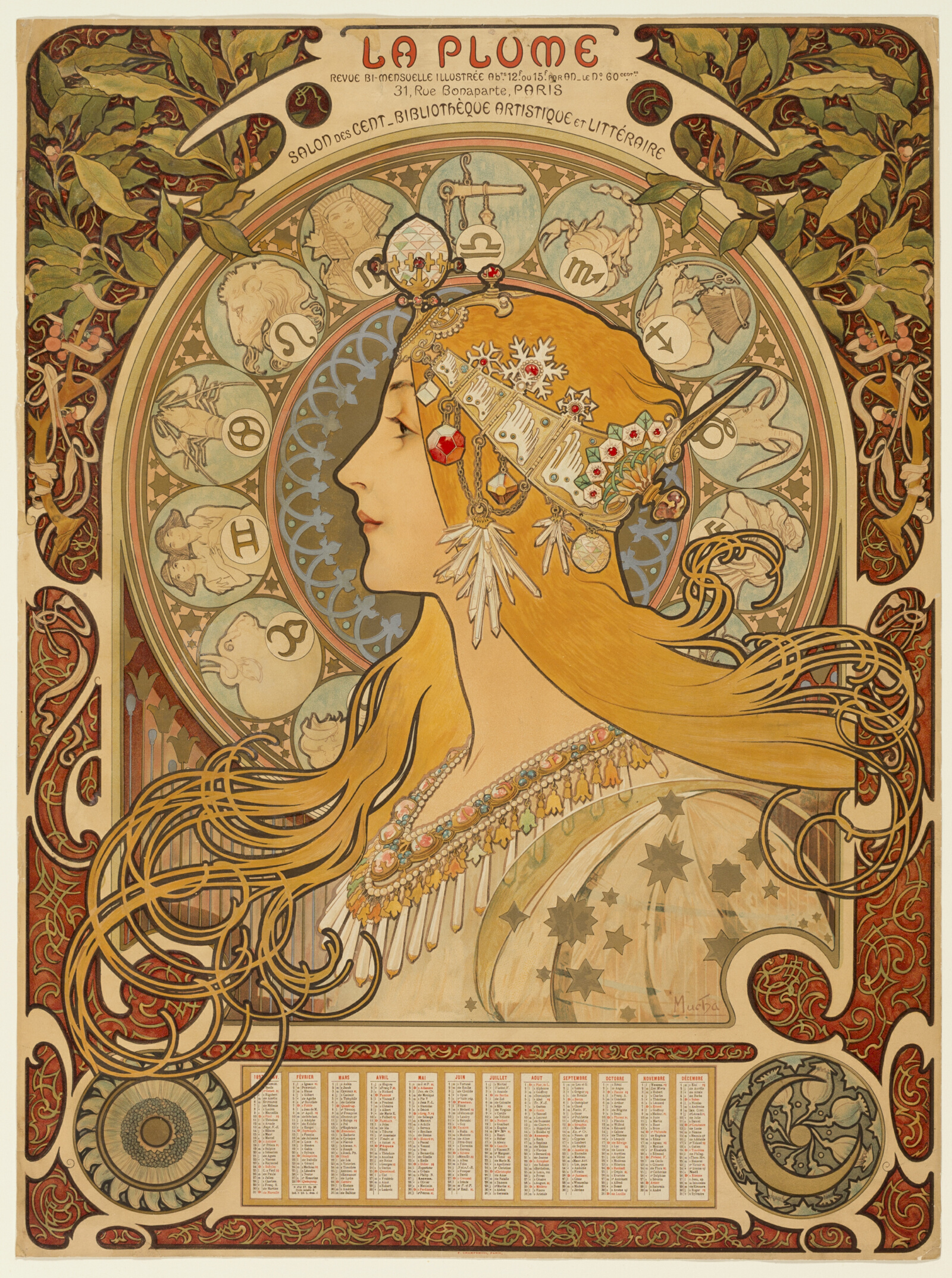 Mucha zodiac lithograph